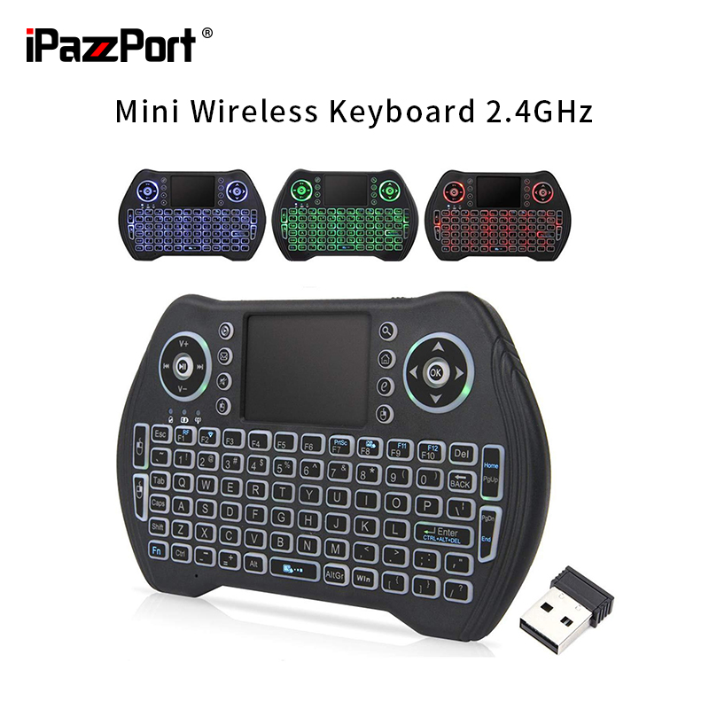 iPazzPort Mini clavier Bluetooth avec pavé tactile, clavier sans fil  rechargeable avec dongle USB 2,4 G ergonomique pour Mac TV